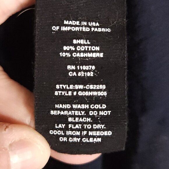 Helmut Lang Cashmere Blend Navy Blue Back Tie Knit Top Small - Picture 6 of 6